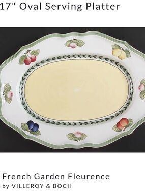 Villeroy & Boch Yellow Center Fruit Motif Oval Serving Platter